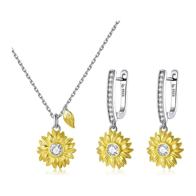Glory Strieborný set Alice v tvare slnečnice S1151 63213183