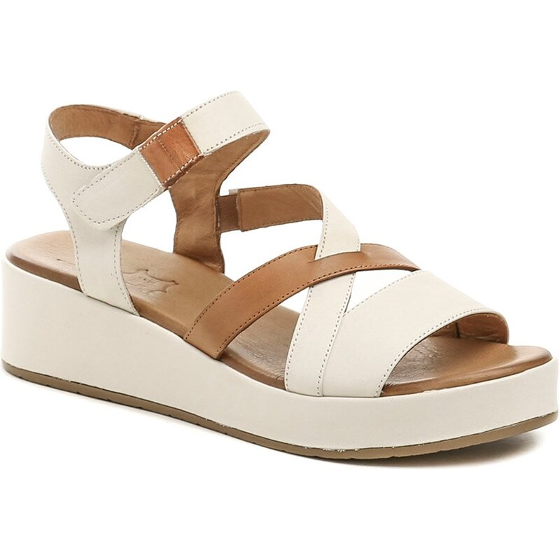 Wild 061-8820 hnedo krémové dámske letné sandále 63213615