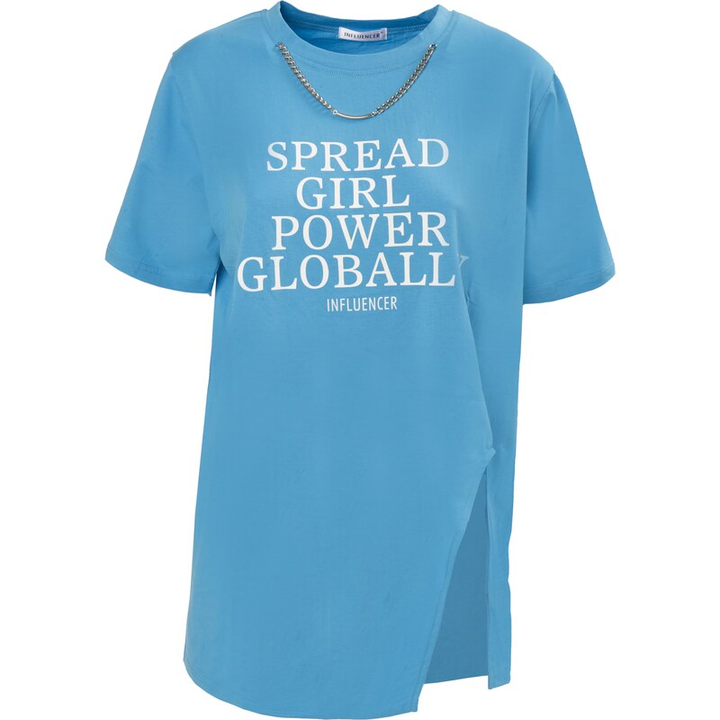 Influencer Tričko azúrová / biela 63219781