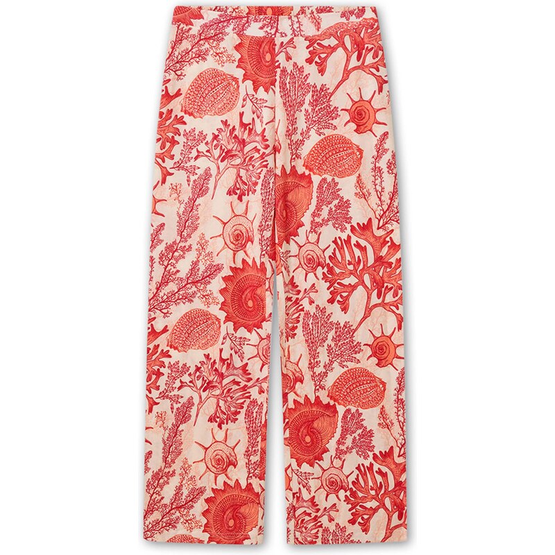 Gisela Pyžamové nohavice koralová / šedobiela 63220571