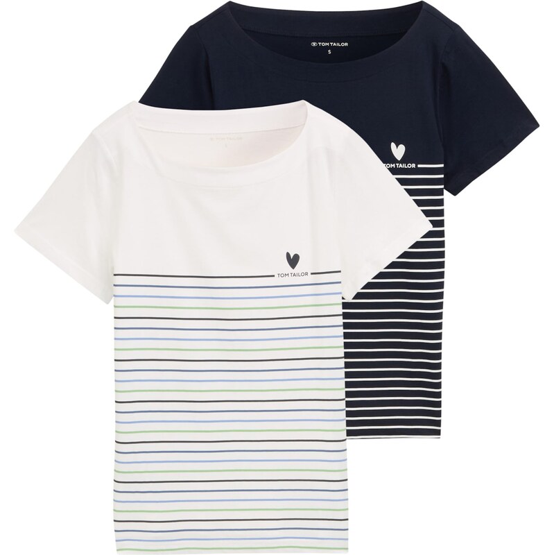 TOM TAILOR Tričko námornícka modrá / svetlomodrá / svetlozelená / 63220762
