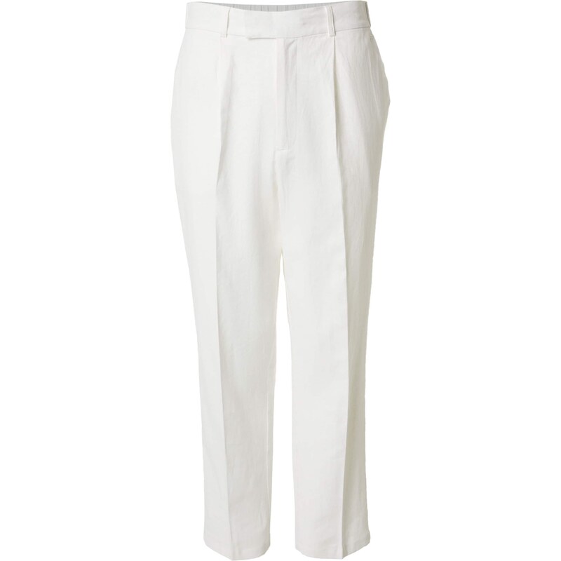 DAN FOX APPAREL Nohavice s pukmi Kadir biela 63220975