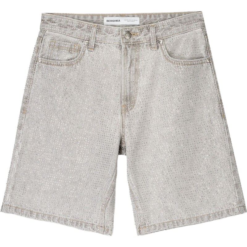 Bershka Džínsy sivý denim 63221082