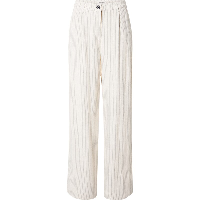 Lollys Laundry Plisované nohavice Tyler krémová / čierna 63221271