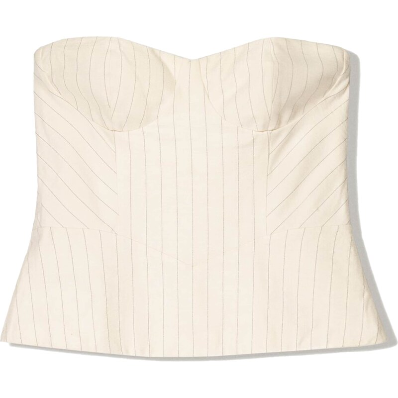 Bershka Top béžová / sivá 63220967