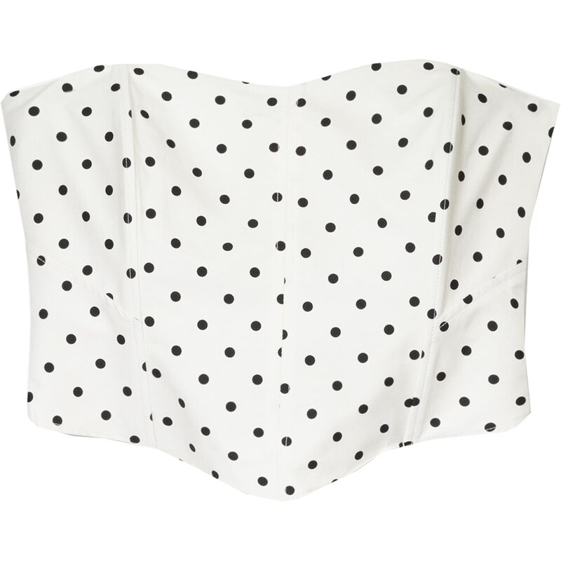 Bershka Top nebielená / čierna 63220962