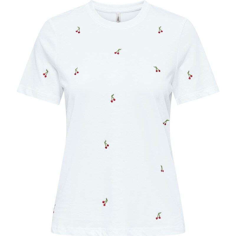 ONLY Tričko ONLKetty zelená / karmínovo červená / biela 62661915