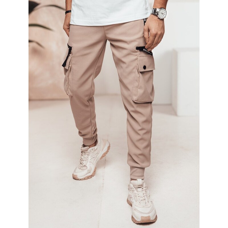 Dstreet Moderné béžové kapsáčové joggery 63231252