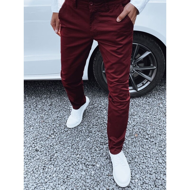 Dstreet Mestské pánske nohavice bordové 63232723