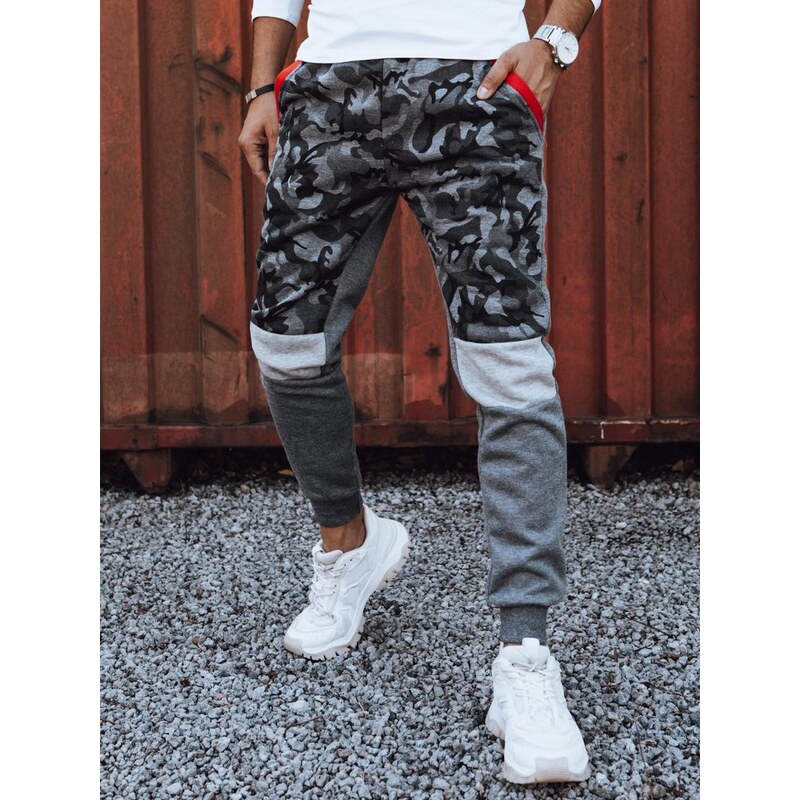 Dstreet Maskáčové trendové tepláky v grafitovej farbe 63232734