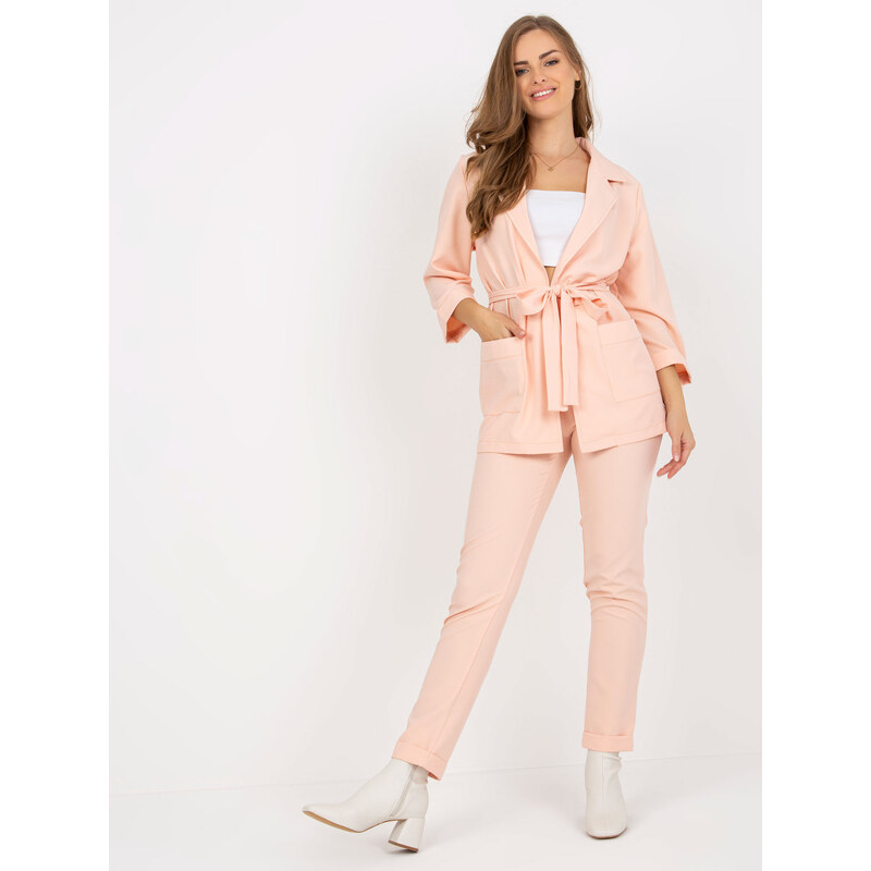 BASIC Marhuľový komplet blejzra a nohavíc -LK-KMPL-508173.25-peach 35026194