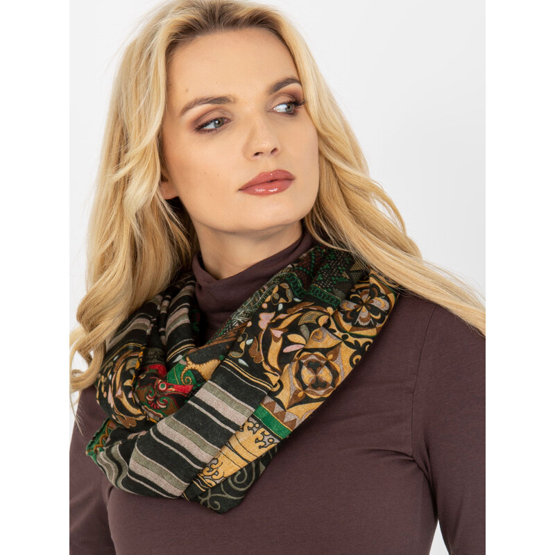 BASIC Vzorovaná dámska šatka - khaki AT-KM-ENEC-A9.91 35584634