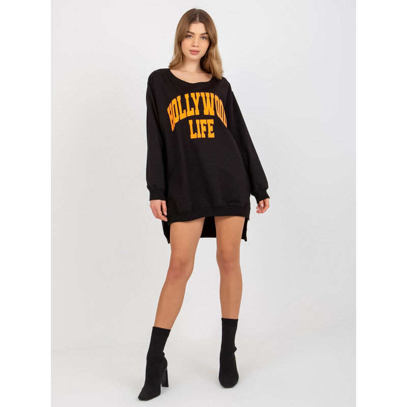 BASIC Čierne mikinové šaty Holywood life VI-BL-3102.01P-black 37266425