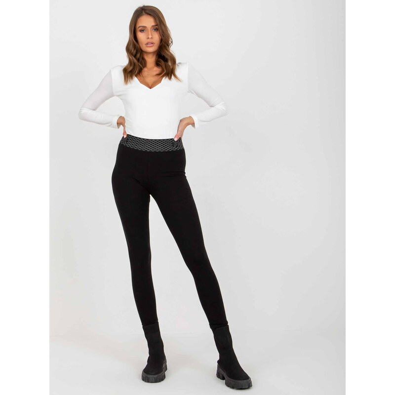 RELEVANCE Čierne bavlnené legíny -RV-LG-8447.37-black 57951139