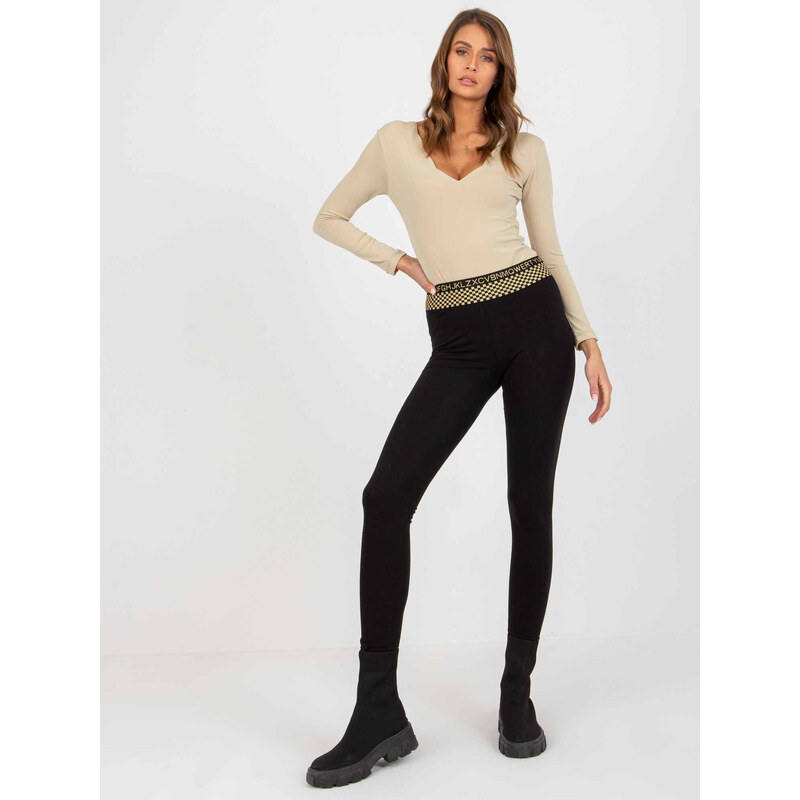 RELEVANCE Čierne ležérne bavlnené legíny -RV-LG-8448.86-black 57951140