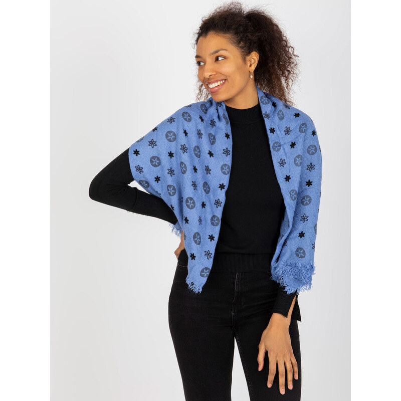 BASIC Modrý šál so vzorom -AT-CH-23505-1.55-dark blue 37378587