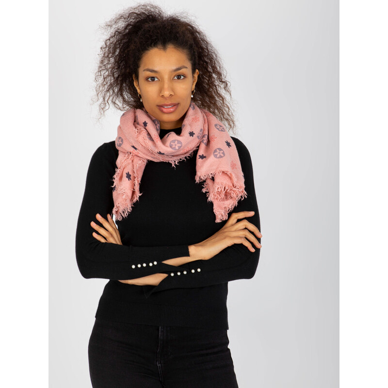 BASIC Ružový šál so vzorom -AT-CH-23505-1.55-pink 37378588