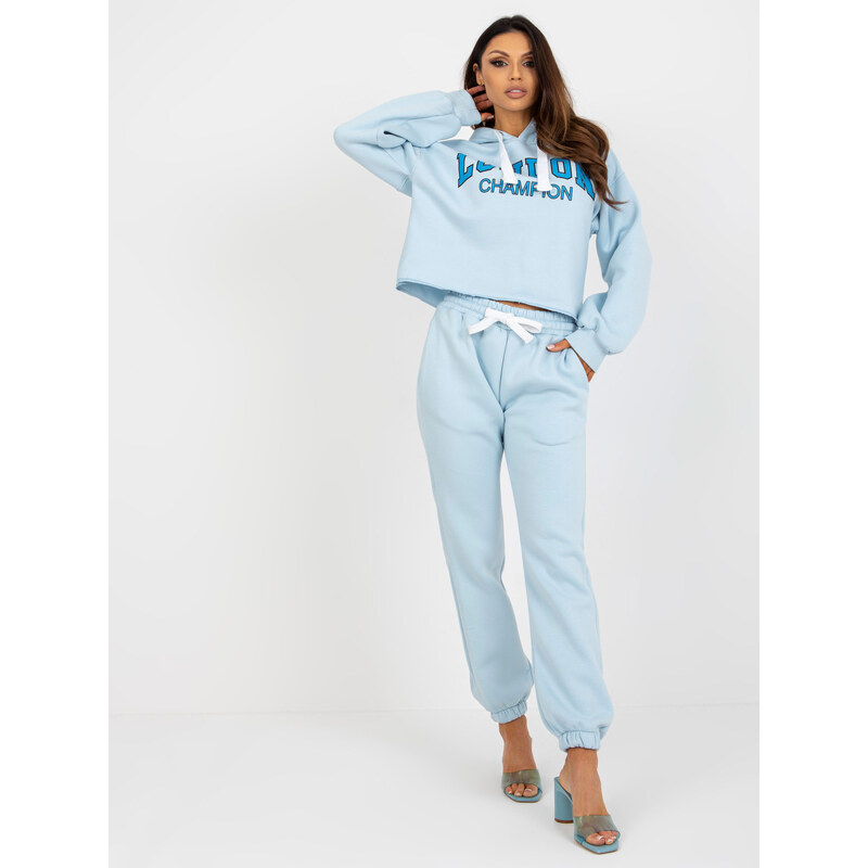 BASIC Svetlomodrá tepláková súprava s nápisom EM-KMPL-720.01-light 37778054