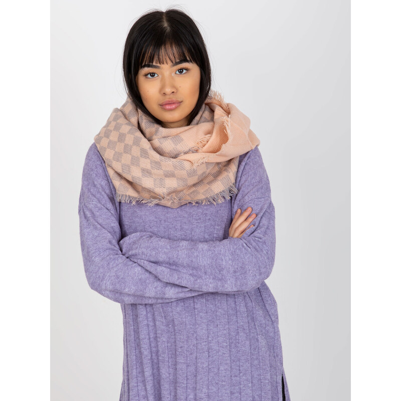 BASIC Svetloružový kockovaný šál AT-KM-9501.10-light pink 38119220