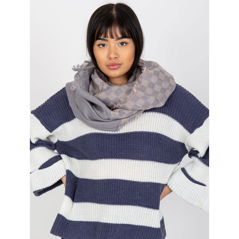 BASIC Sivo-ružový kockovaný šál AT-KM-9501.10-grey-pink 38119221