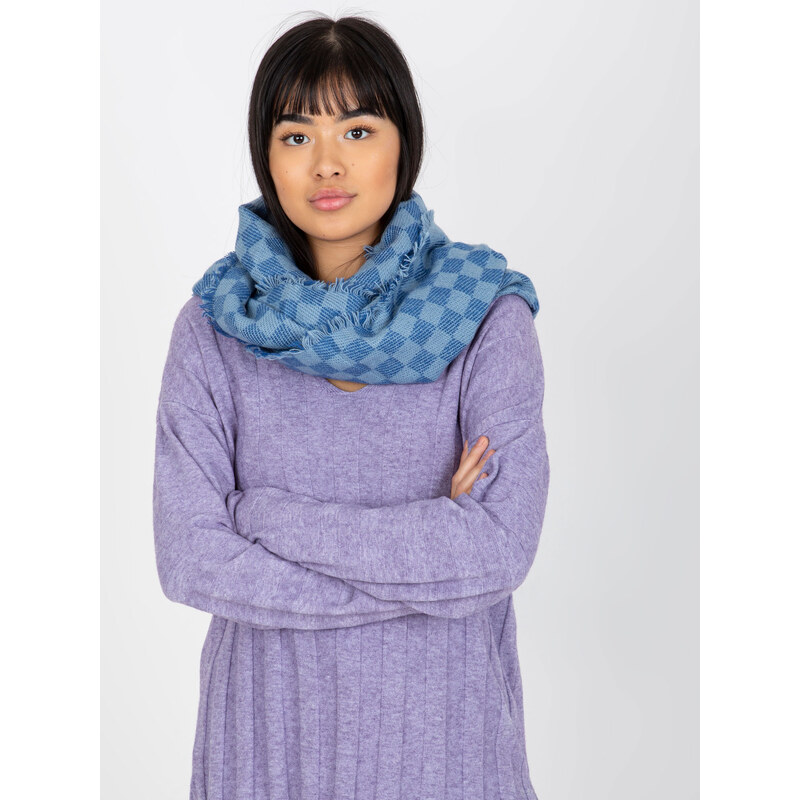 BASIC Modrý kockovaný šál AT-KM-9501.10-dark blue 38119223