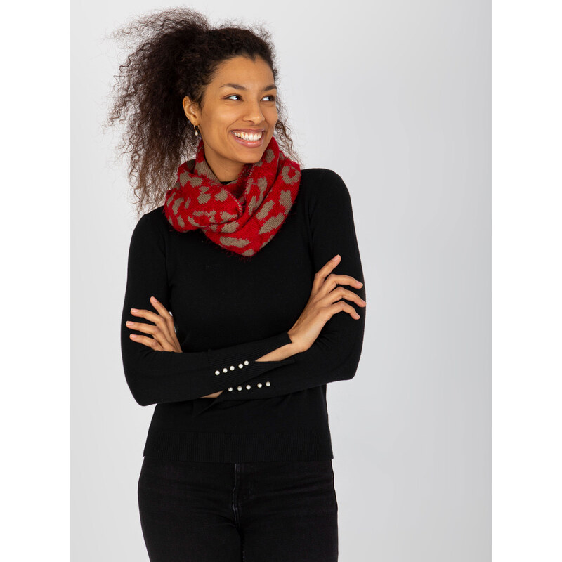 BASIC Červený komínový šál so vzorom AT-KM-ENEC-B63-1.44P-red 38119229