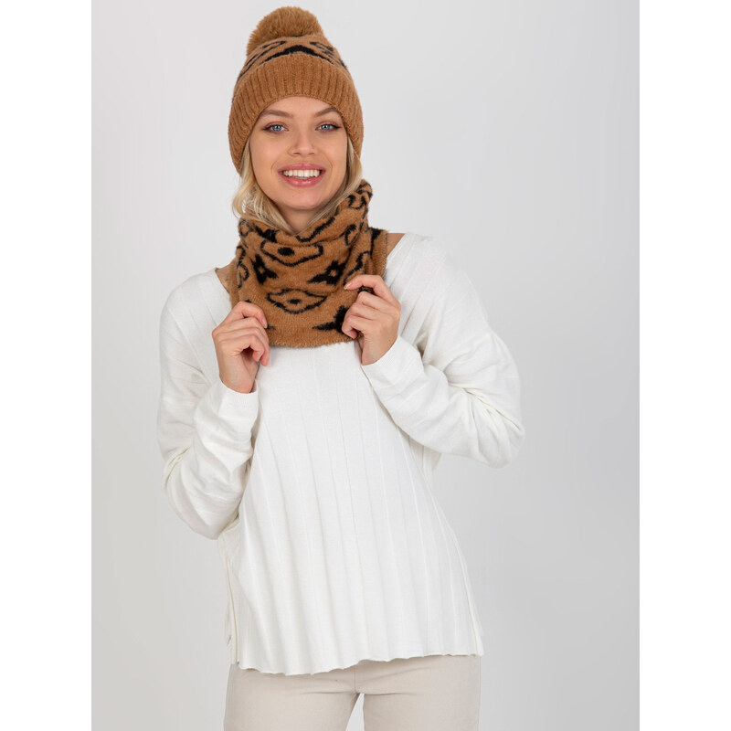 BASIC Svetlohnedý dámsky vzorovaný šál AT-KM-CM-331.87-camel 38139255