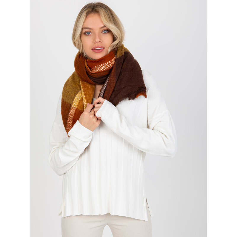 BASIC Hnedo-žltý dámsky šál AT-SZ-BF48332.14-brownyellow 38139258