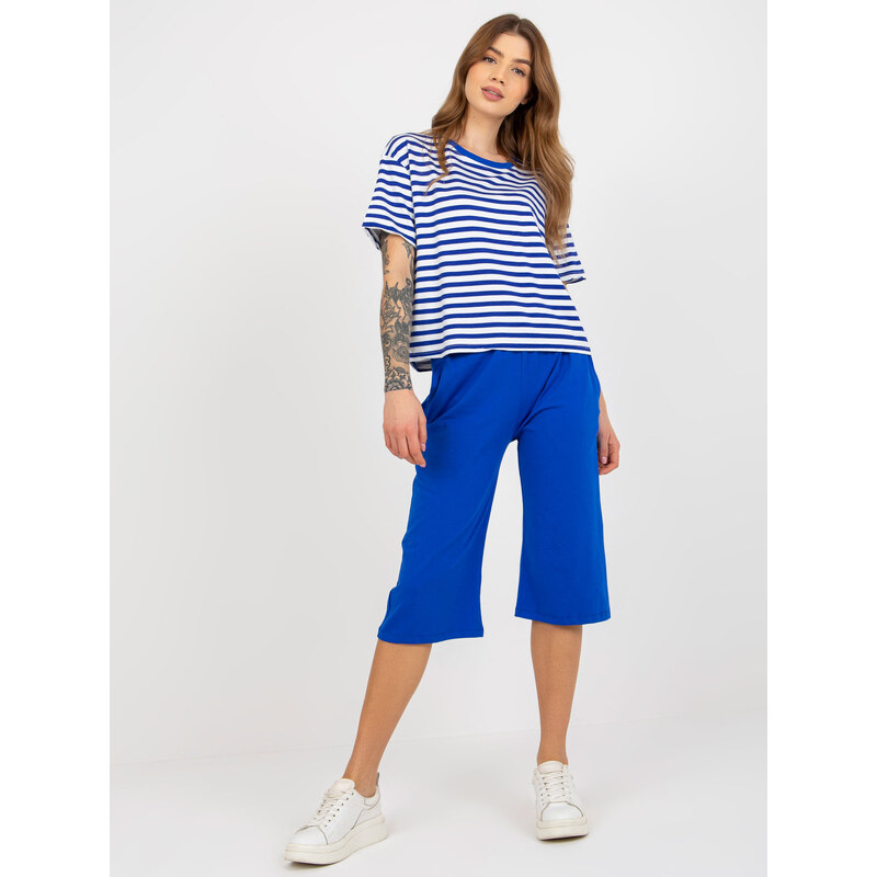 BASIC Modro-biela pruhovaná súprava nohavíc a trička EM-KMPL-749.11 39242642