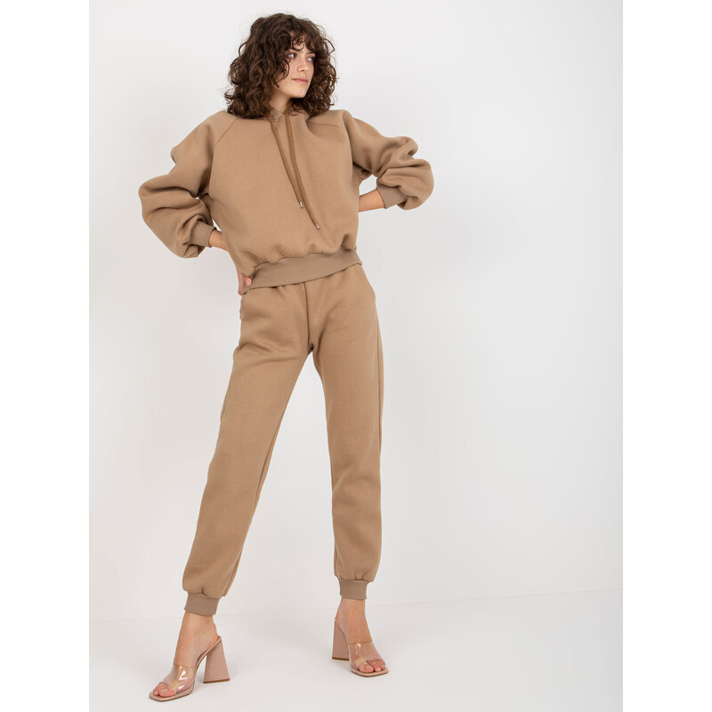 BASIC Tmavobéžová dámska tepláková súprava EM-KMPL-659.32-dark beige 39242673