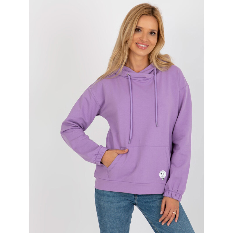 RELEVANCE Svetlofialová mikina s kapucňou a klokaním vreckom -RV-BL 57952169