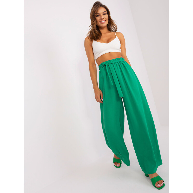 BASIC Zelené široké nohavice TW-SP-BI-2086.24P-green 44348768