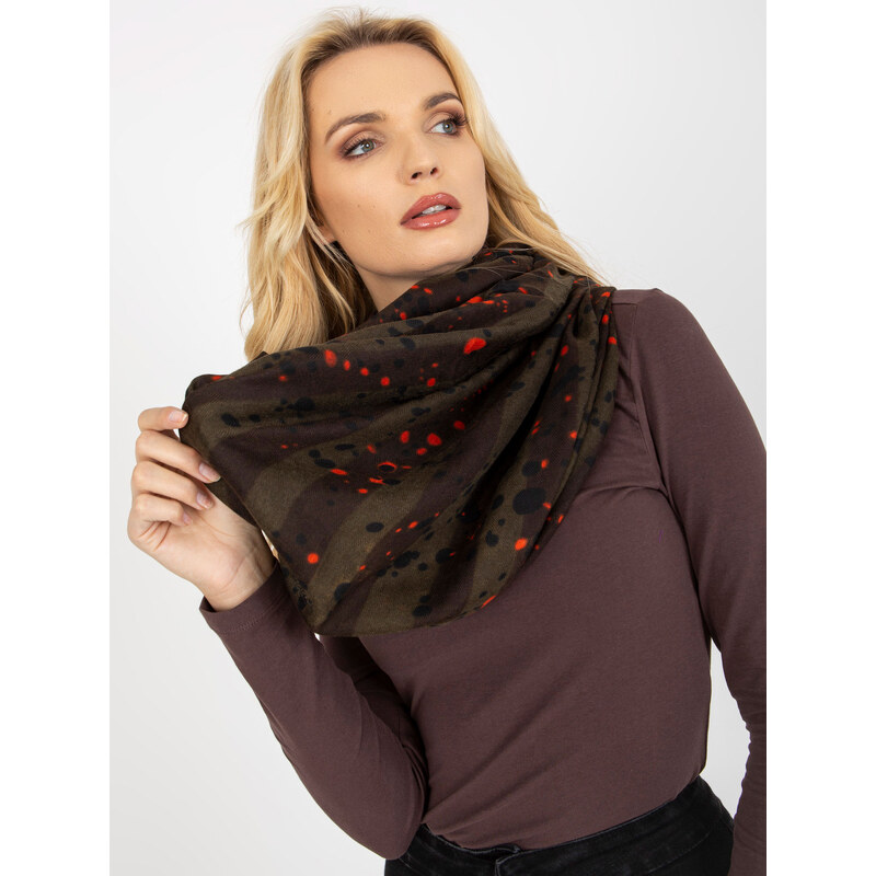 BASIC Šatka s pruhmi a bodkami - khaki -AT-KM-6178.20 35584642