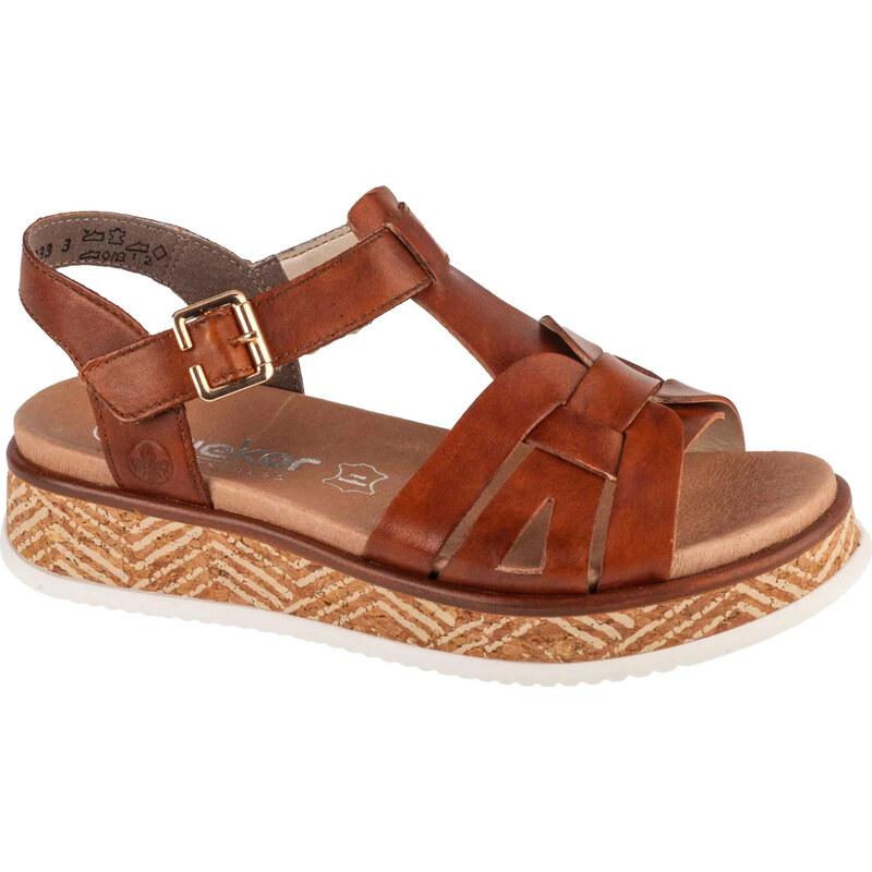 Hnedé dámske sandále na platforme Rieker Sandals W0853-24 63233041