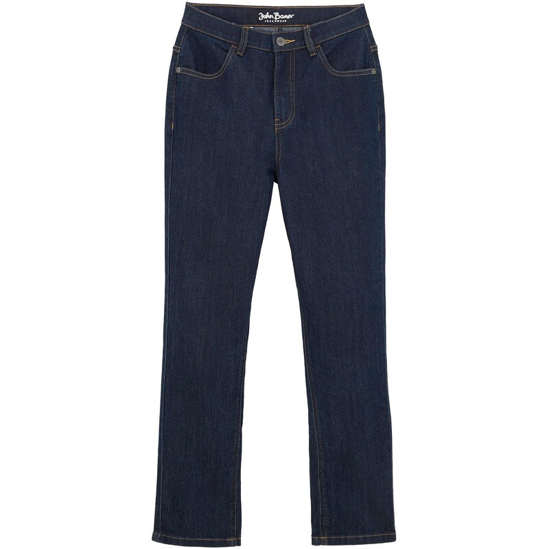 bonprix Slim Fit strečové džínsy, rovné, prestaviteľný pás, farba 48958266