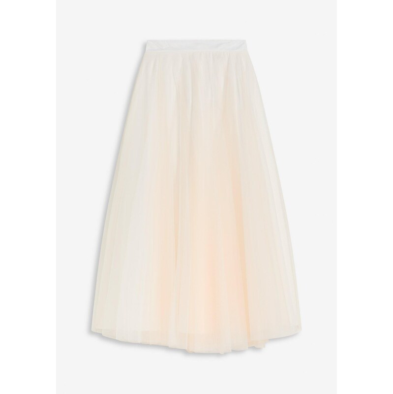 bonprix Maxi sukňa z jemného tylu, farba biela 63234421
