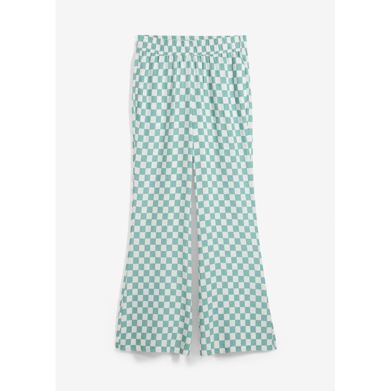 bonprix Kárované nohavice Marlene z padavej viskózy, farba zelená 63311421