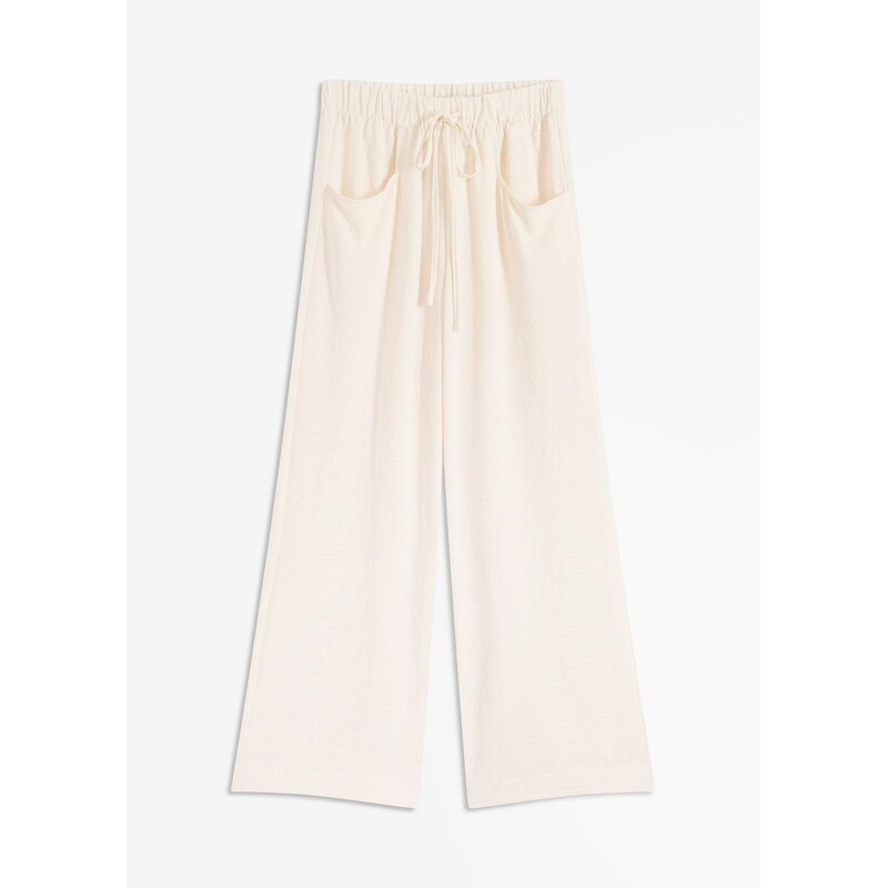 bonprix Nohavice Marlene z ľahkého krepu, farba béžová 63234695