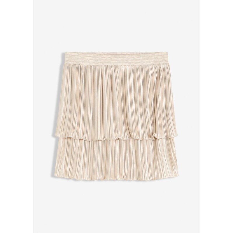 bonprix Mini sukňa s plisé, farba béžová 63234855