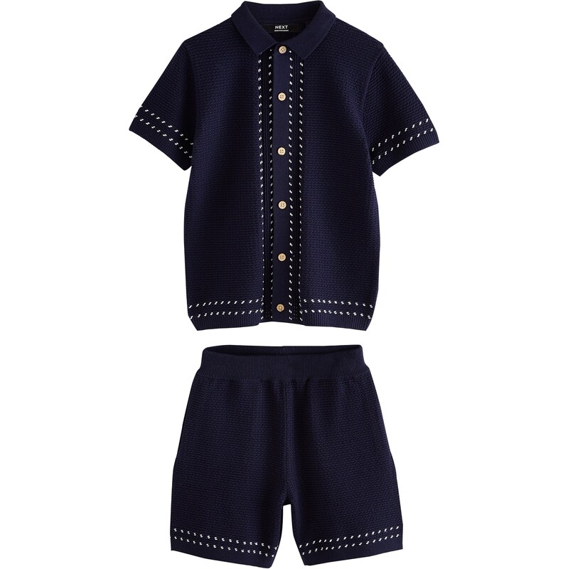 Next Set námornícka modrá / šedobiela 63239087