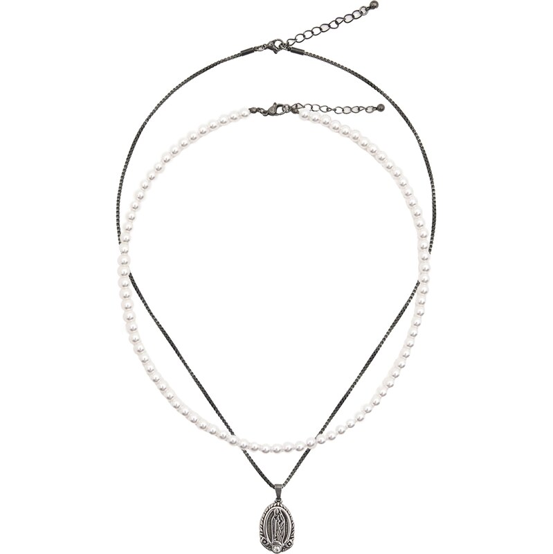 Pull&Bear Retiazka strieborná / perlovo biela 63240942