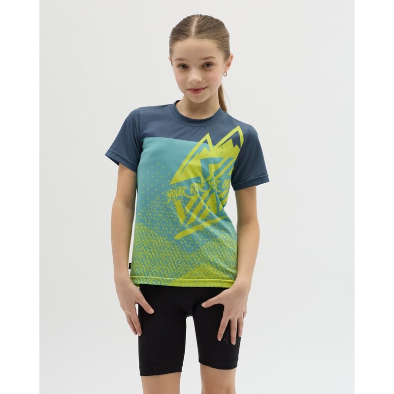 Detský enduro dres Silvini Denni neónovo žltá/modrá 63247877