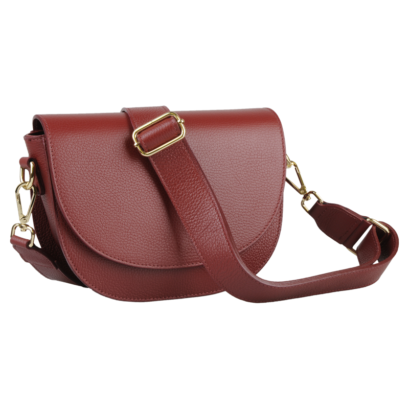 Červená kožená talianska crossbody kabelka Ramona Rossa Scura 63245100