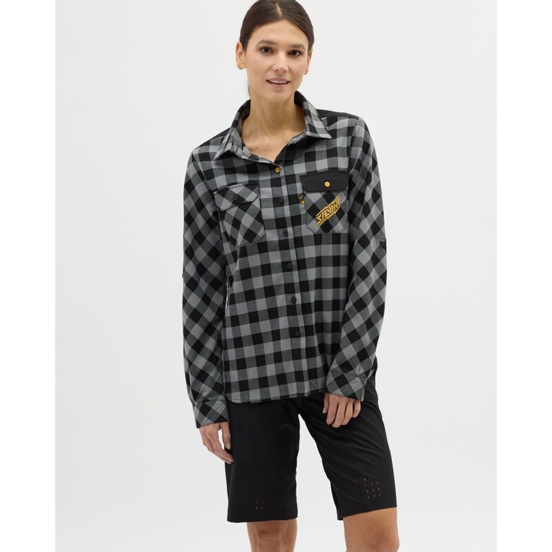 Dámska enduro flanelová košeľa Silvini Briona šedá/čierna 63247906
