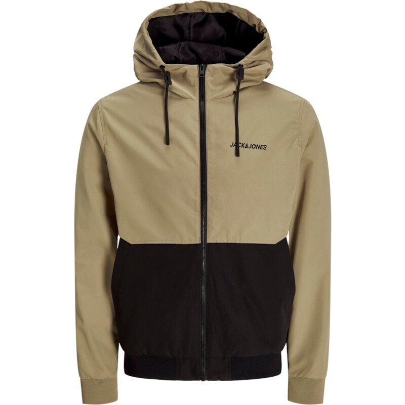 JACK & JONES Prechodná bunda JJERush svetlohnedá / čierna 61945268