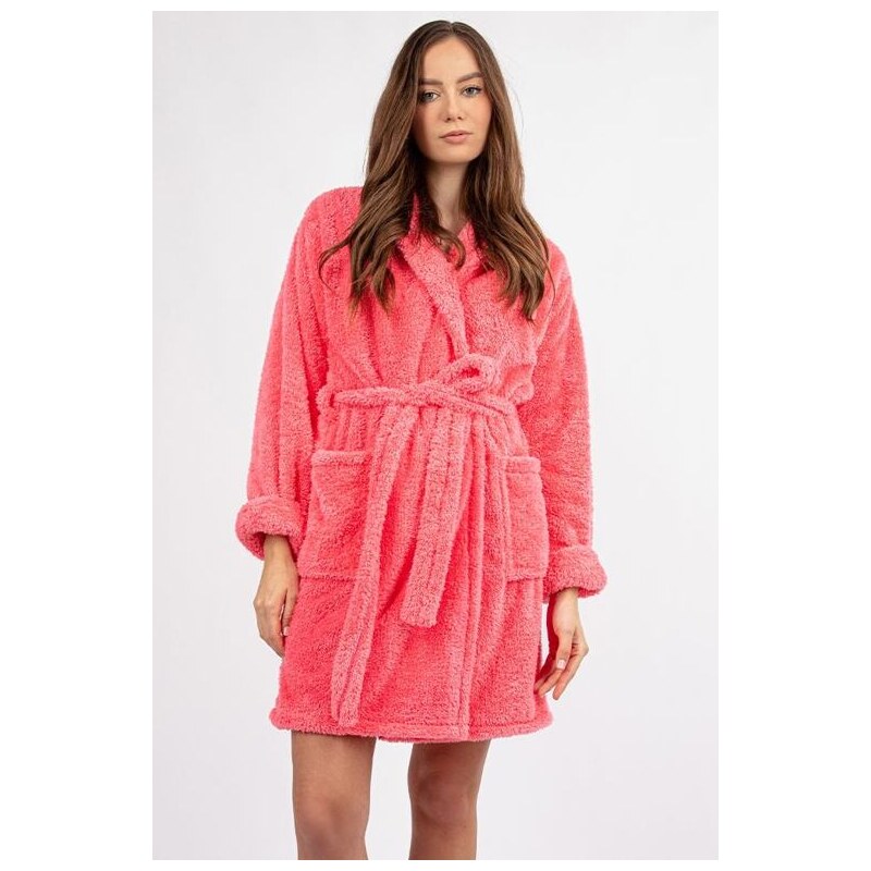 DKaren Krátky huňatý župan Eliza ružový 5536112