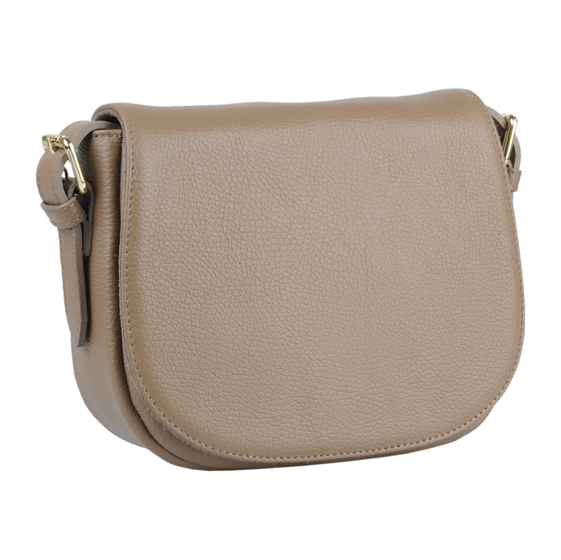 Béžová kožená talianska crossbody kabelka Caterina Taupe NovaKabelka 63250217