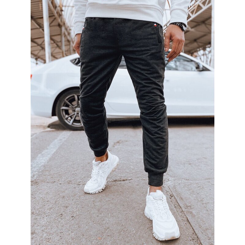 Dstreet Moderné pánske tepláky v grafitovej farbe 63249743