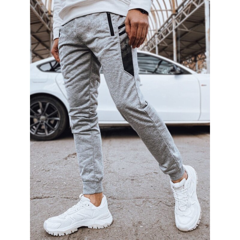 Dstreet Pohodlné pánske tepláky v sivej farbe 63249747