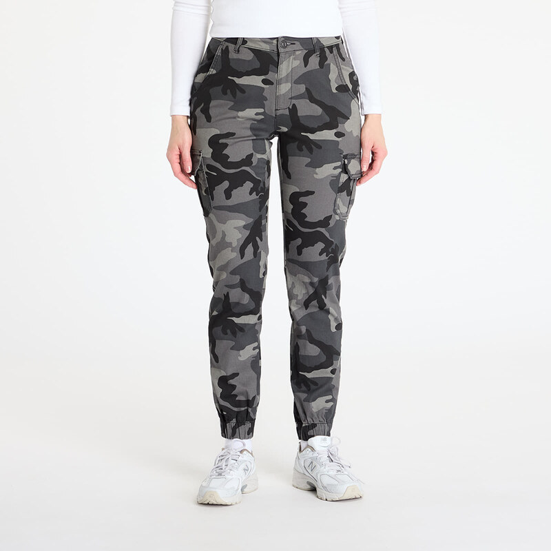 Kalhoty Urban Classics Ladies High Waist Camo Cargo Pants Grey Camo 54992504